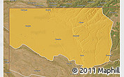 Physical 3D Map of Zambezi, satellite outside