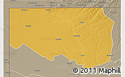 Physical 3D Map of Zambezi, semi-desaturated