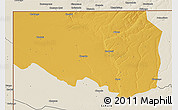 Physical 3D Map of Zambezi, shaded relief outside