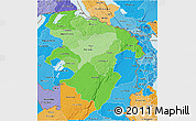 Political Shades 3D Map of Northern