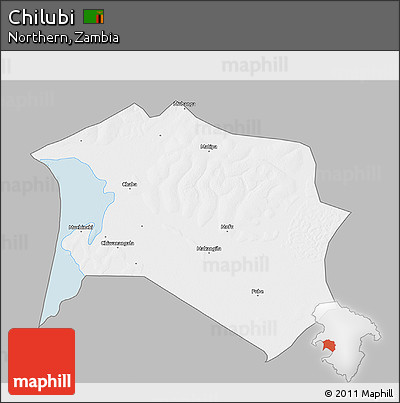 Gray 3D Map of Chilubi, single color outside
