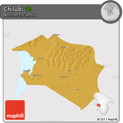 Physical 3D Map of Chilubi, cropped outside