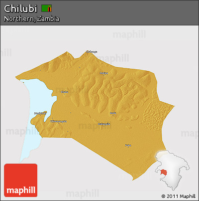 Physical 3D Map of Chilubi, cropped outside