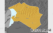 Physical 3D Map of Chilubi, darken, desaturated