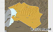 Physical 3D Map of Chilubi, darken, semi-desaturated