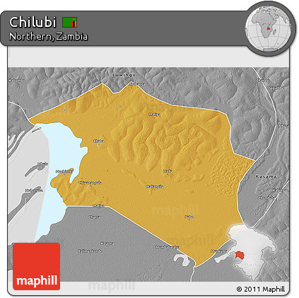 Physical 3D Map of Chilubi, desaturated