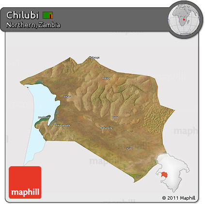 Satellite 3D Map of Chilubi, cropped outside