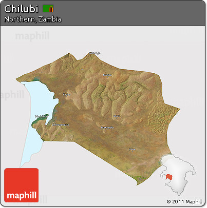 Satellite 3D Map of Chilubi, cropped outside