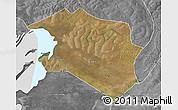 Satellite 3D Map of Chilubi, desaturated