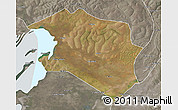 Satellite 3D Map of Chilubi, semi-desaturated