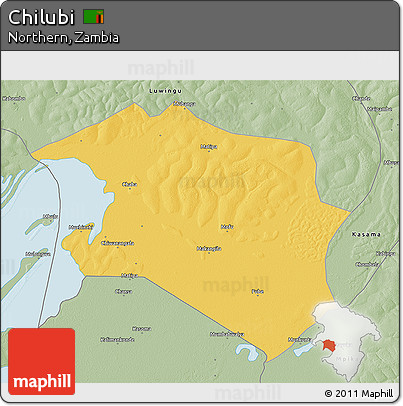 Savanna Style 3D Map of Chilubi