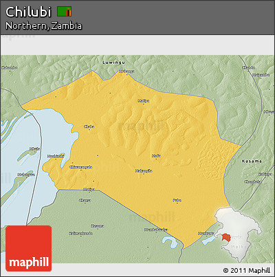 Savanna Style 3D Map of Chilubi