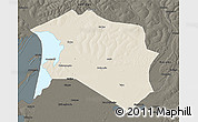 Shaded Relief 3D Map of Chilubi, darken