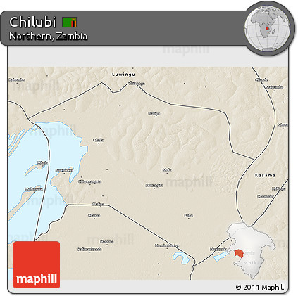 Shaded Relief 3D Map of Chilubi