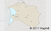 Shaded Relief 3D Map of Chilubi, lighten, semi-desaturated