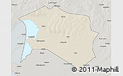 Shaded Relief 3D Map of Chilubi, semi-desaturated