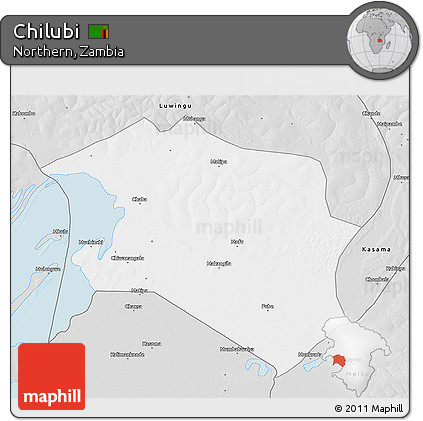 Silver Style 3D Map of Chilubi