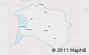 Silver Style 3D Map of Chilubi, single color outside