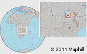 Gray Location Map of Chilubi, within the entire country