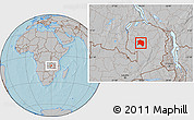 Gray Location Map of Chilubi, hill shading