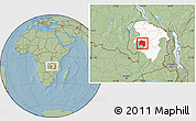 Savanna Style Location Map of Chilubi, highlighted parent region, hill shading
