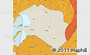 Shaded Relief Map of Chilubi, political outside