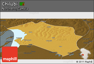 Physical Panoramic Map of Chilubi, darken