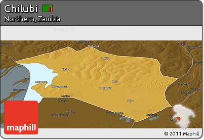 Physical Panoramic Map of Chilubi, darken