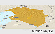 Physical Panoramic Map of Chilubi, shaded relief outside