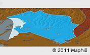 Political Panoramic Map of Chilubi, darken