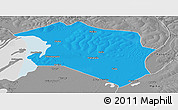 Political Panoramic Map of Chilubi, desaturated