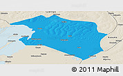 Political Panoramic Map of Chilubi, shaded relief outside