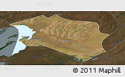 Satellite Panoramic Map of Chilubi, darken