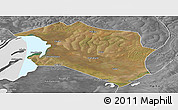 Satellite Panoramic Map of Chilubi, desaturated