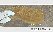 Satellite Panoramic Map of Chilubi, semi-desaturated
