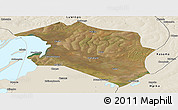 Satellite Panoramic Map of Chilubi, shaded relief outside