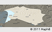Shaded Relief Panoramic Map of Chilubi, darken