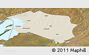 Shaded Relief Panoramic Map of Chilubi, satellite outside