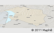 Shaded Relief Panoramic Map of Chilubi, semi-desaturated