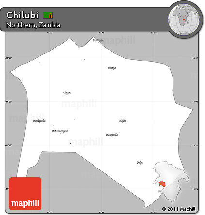 Gray Simple Map of Chilubi, single color outside
