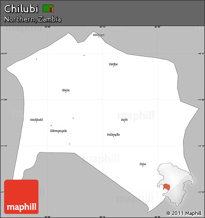Gray Simple Map of Chilubi, single color outside