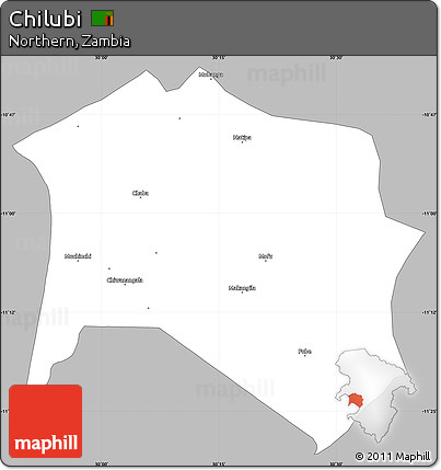 Gray Simple Map of Chilubi, single color outside