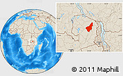 Shaded Relief Location Map of Chinsali