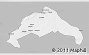 Gray 3D Map of Luwingu, single color outside
