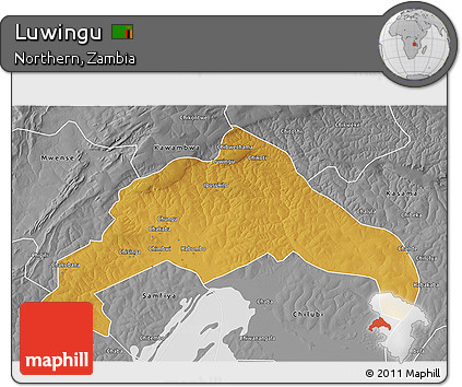 Physical 3D Map of Luwingu, desaturated