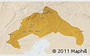 Physical 3D Map of Luwingu, lighten