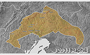 Satellite 3D Map of Luwingu, desaturated