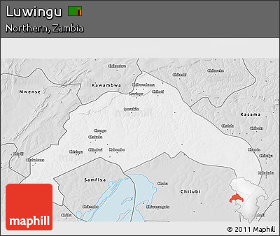 Silver Style 3D Map of Luwingu