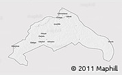 Silver Style 3D Map of Luwingu, single color outside