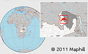 Gray Location Map of Luwingu, highlighted country, highlighted parent region